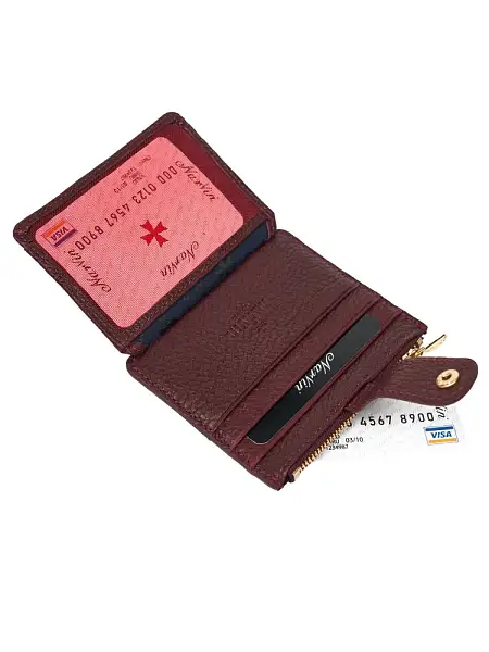Картхолдер NARVIN из натуральной кожи 9104-Polo Bordo Vasheron, Артикул: 9104-Polo Bordo фото №1