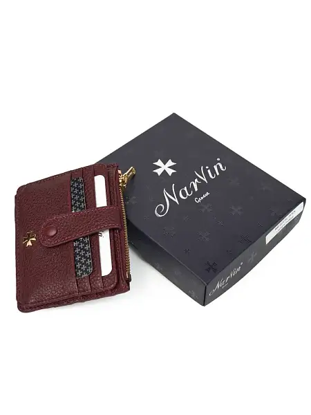 Картхолдер NARVIN из натуральной кожи 9104-Polo Bordo Vasheron, Артикул: 9104-Polo Bordo фото №1
