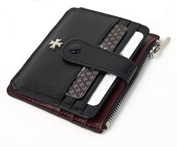 Картхолдер NARVIN из натуральной кожи 9104-Vegetta Black Vasheron, Артикул: 9104-Vegetta Black фото №1