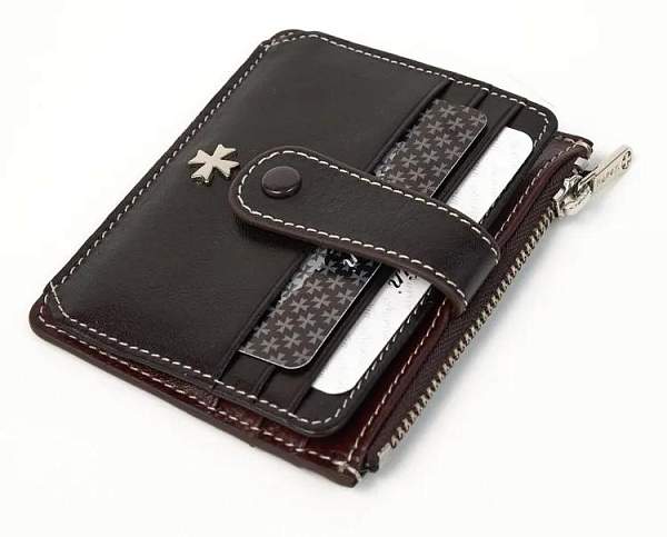 Картхолдер NARVIN из натуральной кожи 9104-Vegetta Brown Vasheron, Артикул: 9104-Vegetta Brown фото №1