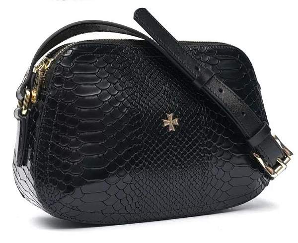 Женская сумка NARVIN из натуральной кожи 9819-Anaconda Black  Vasheron, Артикул: 9819-Anaconda Black фото №1