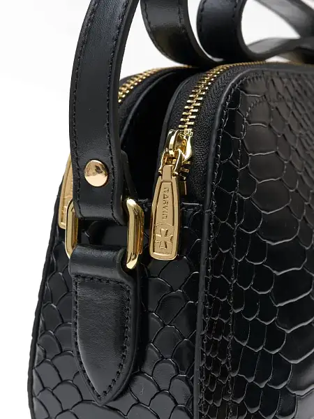 Женская сумка NARVIN из натуральной кожи 9819-Anaconda Black  Vasheron, Артикул: 9819-Anaconda Black фото №1