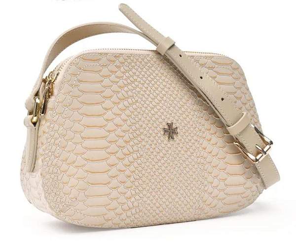 Женская сумка NARVIN из натуральной кожи 9819-Anaconda Cream Vasheron, Артикул: 9819-Anaconda Cream фото №1