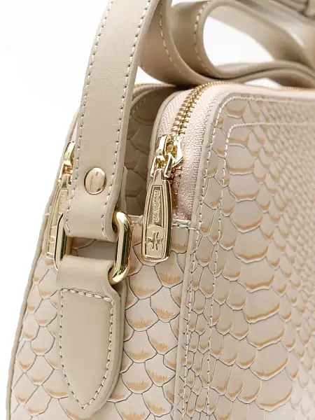 Женская сумка NARVIN из натуральной кожи 9819-Anaconda Cream Vasheron, Артикул: 9819-Anaconda Cream фото №1