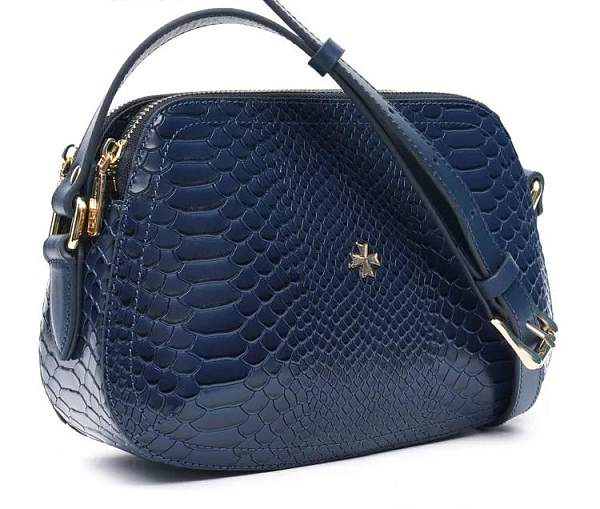 Женская сумка NARVIN из натуральной кожи 9819-Anaconda D.Blue Vasheron, Артикул: 9819-Anaconda D.Blue фото №1