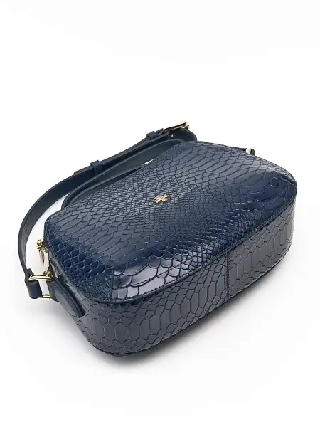 Женская сумка NARVIN из натуральной кожи 9819-Anaconda D.Blue Vasheron, Артикул: 9819-Anaconda D.Blue фото №1