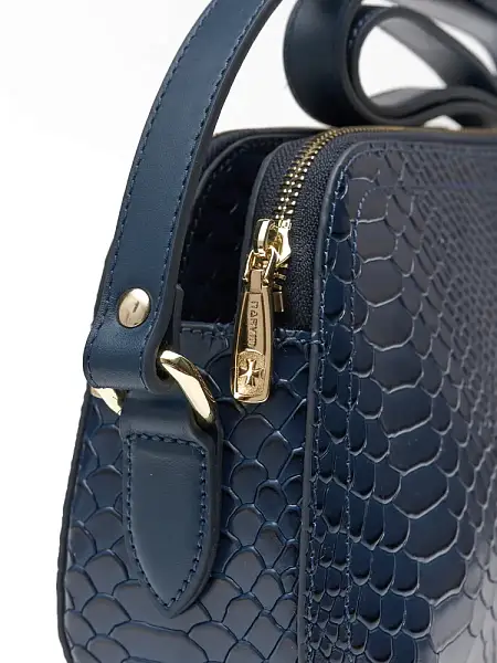Женская сумка NARVIN из натуральной кожи 9819-Anaconda D.Blue Vasheron, Артикул: 9819-Anaconda D.Blue фото №1
