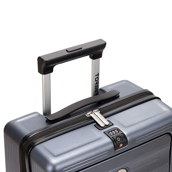 Чемодан TORBER, тёмно-серый металлик, поликарбонат, 37,5 x 20 х 54 см, 37 л T2679S Torber, Артикул: T2679S фото №1