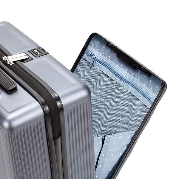 Чемодан TORBER, тёмно-серый металлик, поликарбонат, 37,5 x 20 х 54 см, 37 л T2679S Torber, Артикул: T2679S фото №1