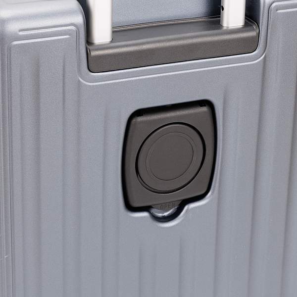 Чемодан TORBER, тёмно-серый металлик, поликарбонат, 37,5 x 20 х 54 см, 37 л T2679S Torber, Артикул: T2679S фото №1