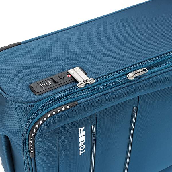 Чемодан TORBER Vivi, синий, полиэстер, 39 х 20 х 54 см, 36 л T1803S Torber, Артикул: T1803S фото №1