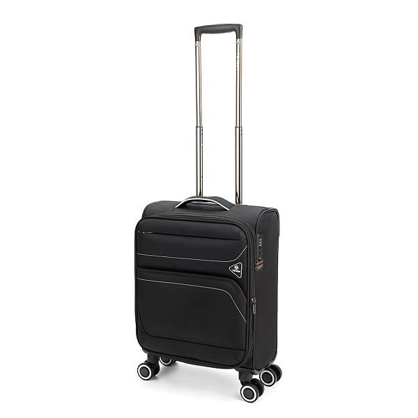 Чемодан TORBER Nero, чёрный, переработанный ПЭТ, 40 х 20 х 55 см, 37 л T3006S Torber, Артикул: T3006S фото №1