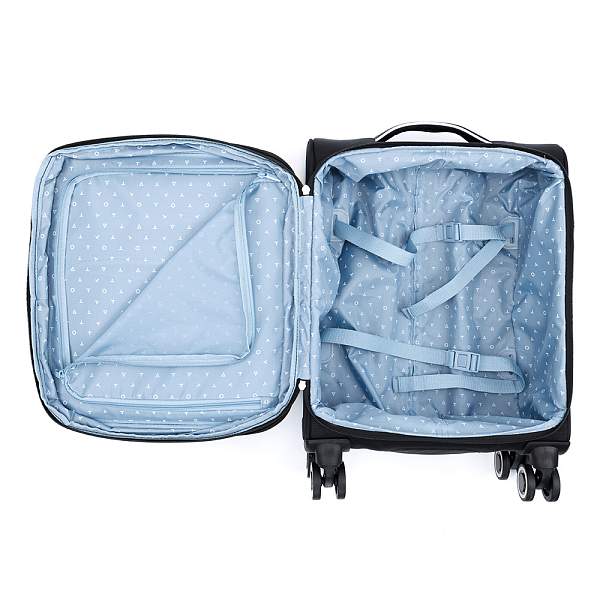 Чемодан TORBER Nero, чёрный, переработанный ПЭТ, 40 х 20 х 55 см, 37 л T3006S Torber, Артикул: T3006S фото №1