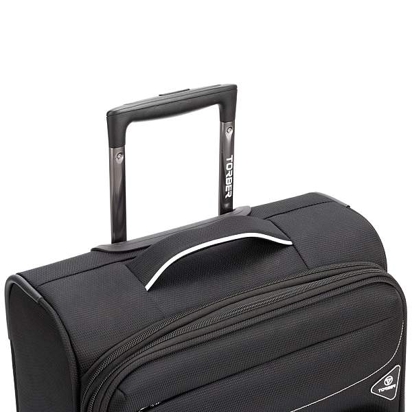 Чемодан TORBER Nero, чёрный, переработанный ПЭТ, 40 х 20 х 55 см, 37 л T3006S Torber, Артикул: T3006S фото №1