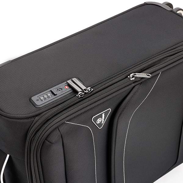 Чемодан TORBER Nero, чёрный, переработанный ПЭТ, 40 х 20 х 55 см, 37 л T3006S Torber, Артикул: T3006S фото №1