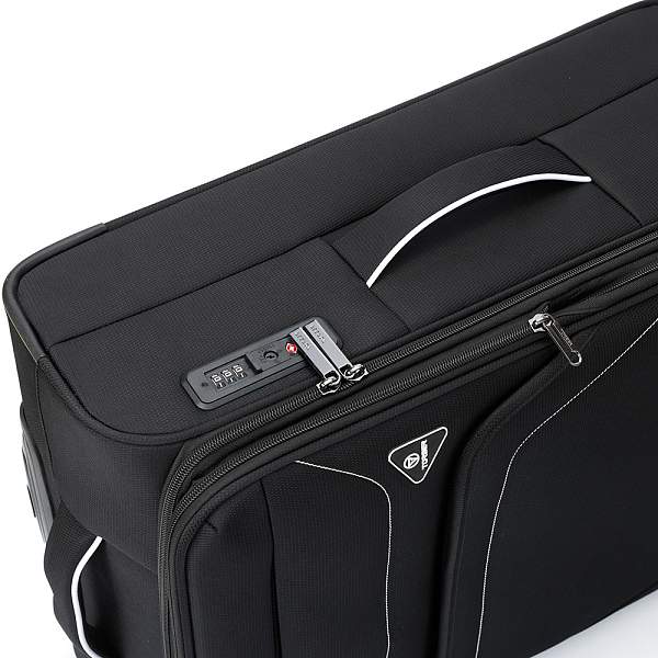 Чемодан TORBER Nero, чёрный, переработанный ПЭТ, 44 х 25 х 67 см, 63 л T3006M Torber, Артикул: T3006M фото №1