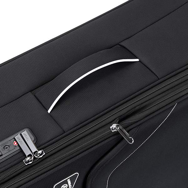 Чемодан TORBER Nero, чёрный, переработанный ПЭТ, 44 х 25 х 67 см, 63 л T3006M Torber, Артикул: T3006M фото №1