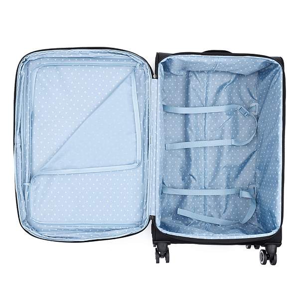 Чемодан TORBER Nero, чёрный, переработанный ПЭТ, 48 х 28 х 79 см, 90 л T3006L Torber, Артикул: T3006L фото №1