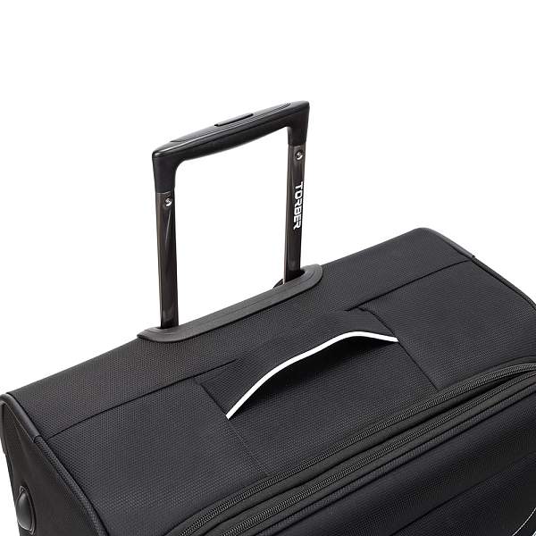 Чемодан TORBER Nero, чёрный, переработанный ПЭТ, 48 х 28 х 79 см, 90 л T3006L Torber, Артикул: T3006L фото №1