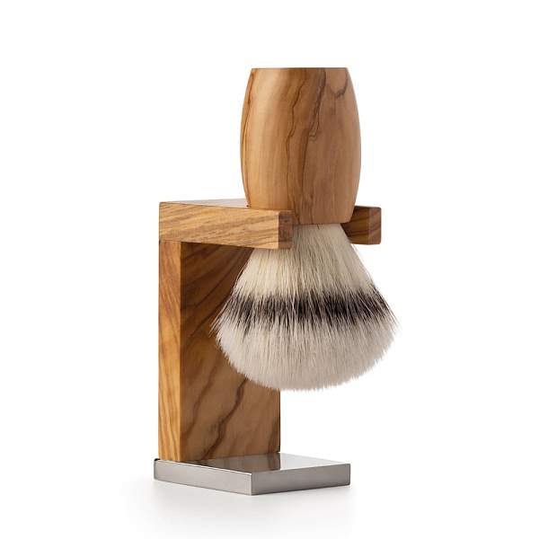 Помазок для бритья с подставкой MONDIAL THOR, оливковое дерево, синтетический ворс KREX SILVERTIP, размер узла XL (24,5 мм) ST1-THO-EC MONDIAL, Артикул: ST1-THO-EC фото №1