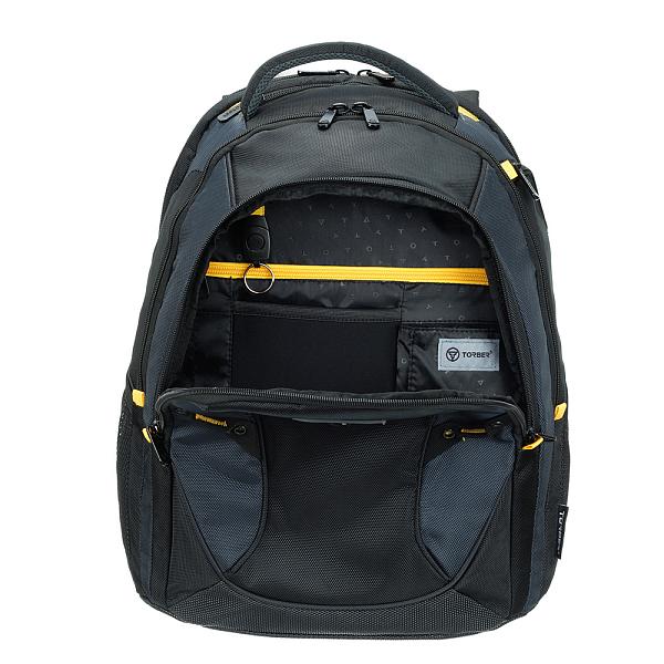 Рюкзак TORBER Forgrad с отделением для ноутбука 15.6", чёрный/серый, нейлон, 35,5 х 23 х 45 см T0761 Torber, Артикул: T0761 фото №1