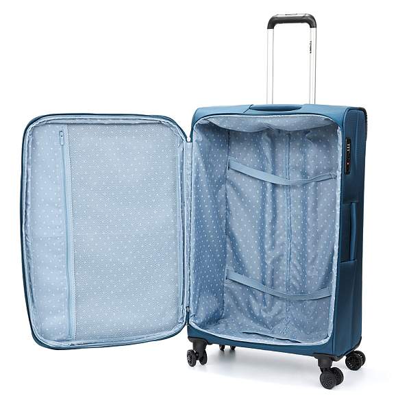 Чемодан TORBER Vivi, синий, полиэстер, 48 х 28 х 78 см, 89 л T1803L Torber, Артикул: T1803L фото №1