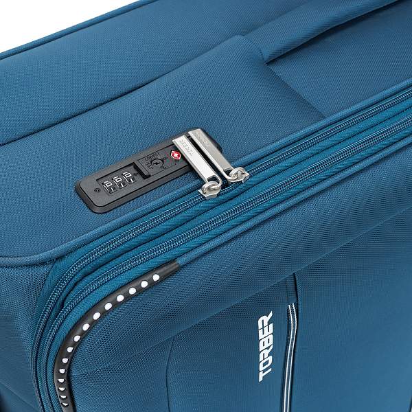 Чемодан TORBER Vivi, синий, полиэстер, 48 х 28 х 78 см, 89 л T1803L Torber, Артикул: T1803L фото №1