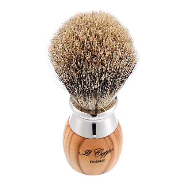 Бритвенный набор IL Ceppo: станок, помазок, подставка, оливковое дерево/никелированная латунь, FUSION, натуральный ворс барсука BEST BADGER SET-S11461FT IL CEPPO, Артикул: SET-S11461FT фото №1