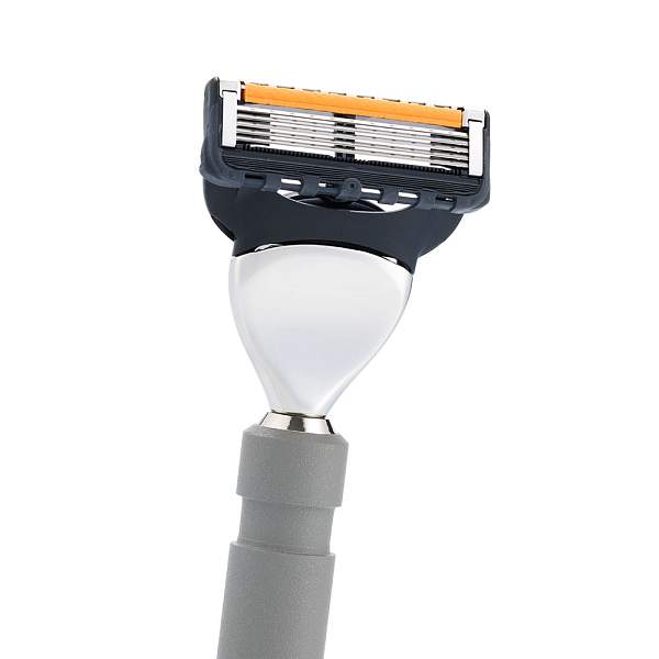 Бритвенный набор IL Ceppo:станок, помазок, подставка, алюминий/никелированная латунь, FUSION, натуральный ворс барсука BEST BADGER, размер узла M (22) SET-S11972FT IL CEPPO, Артикул: SET-S11972FT фото №1