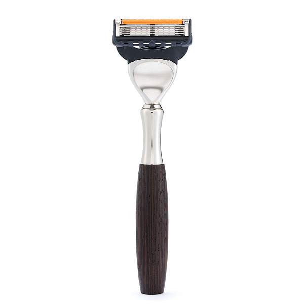 Бритвенный набор IL Ceppo:станок, помазок, подставка, венге/никелированная латунь, FUSION, натуральный ворс барсука BEST BADGER, размер узла M (22 мм) SET-S11360FT IL CEPPO, Артикул: SET-S11360FT фото №1