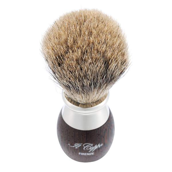 Бритвенный набор IL Ceppo:станок, помазок, подставка, венге/никелированная латунь, FUSION, натуральный ворс барсука BEST BADGER, размер узла M (22 мм) SET-S11360FT IL CEPPO, Артикул: SET-S11360FT фото №1