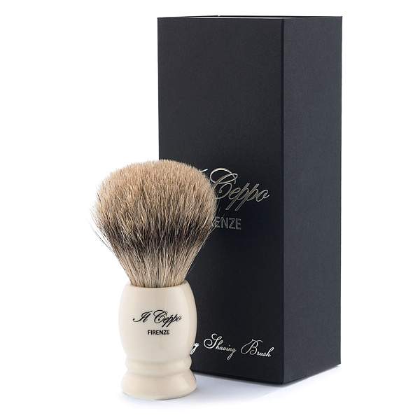 Помазок для бритья IL Ceppo, каучуковая смола, барсучий ворс, рукоять - цвет слоновой кости PE309T IL CEPPO, Артикул: PE309T фото №1