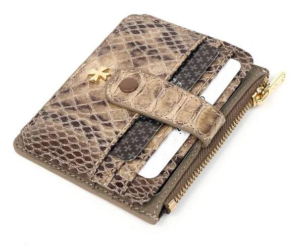 Картхолдер NARVIN из натуральной кожи 9104-Piton Sand Vasheron, Артикул: 9104-Piton Sand фото №1
