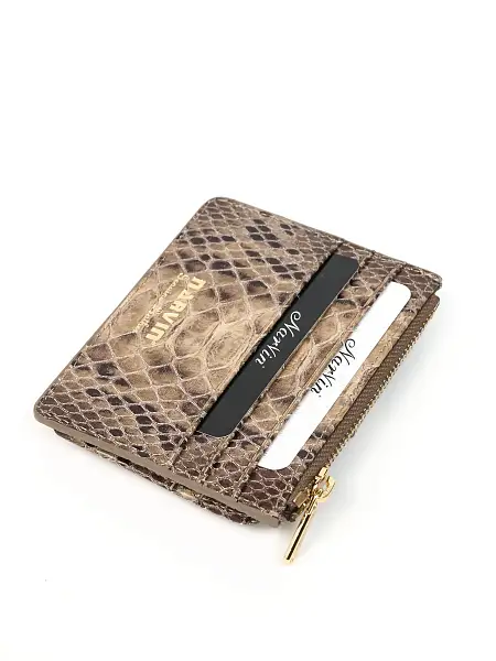 Картхолдер NARVIN из натуральной кожи 9104-Piton Sand Vasheron, Артикул: 9104-Piton Sand фото №1