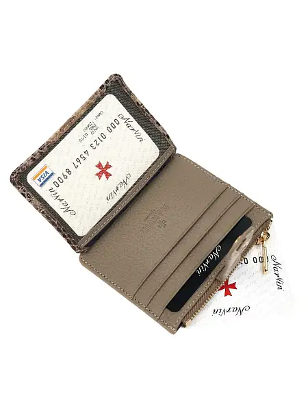 Картхолдер NARVIN из натуральной кожи 9104-Piton Sand Vasheron, Артикул: 9104-Piton Sand фото №1