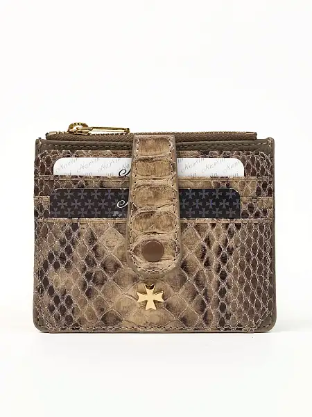 Картхолдер NARVIN из натуральной кожи 9104-Piton Sand Vasheron, Артикул: 9104-Piton Sand фото №1