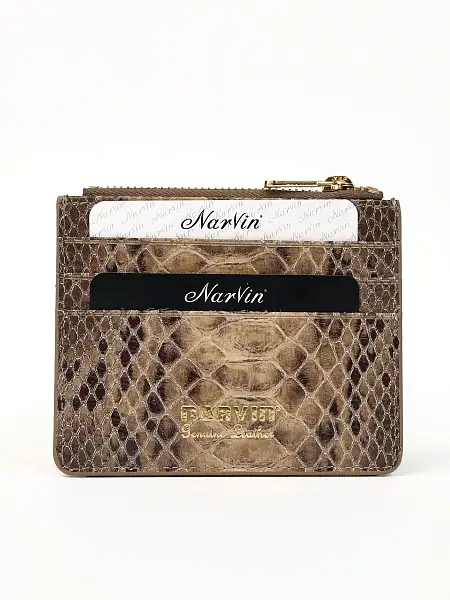 Картхолдер NARVIN из натуральной кожи 9104-Piton Sand Vasheron, Артикул: 9104-Piton Sand фото №1