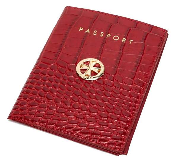 Обложка для паспорта NARVIN 9161-Croco Red Vasheron, Артикул: 9161-Croco Red фото №1