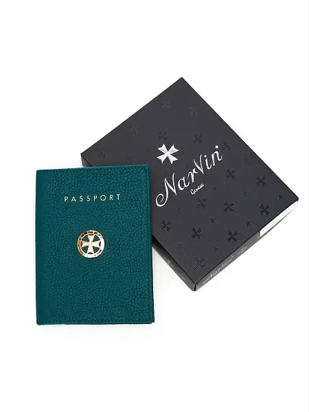 Обложка на паспорт из натуральной кожи NARVIN Vasheron, Артикул: 9161-Polo Ocean фото №1
