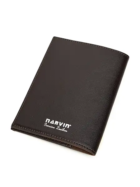 Обложка на паспорт из натуральной кожи NARVIN Vasheron, Артикул: 9161-Vegetta Brown фото №1