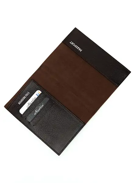 Обложка на паспорт из натуральной кожи NARVIN Vasheron, Артикул: 9161-Vegetta Brown фото №1