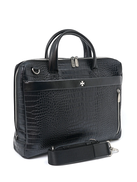 Портфель-сумка NARVIN 9752-Aligro Black из натуральной кожи  Vasheron, Артикул: 9752-Aligro Black фото №1