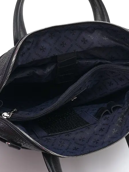 Портфель-сумка NARVIN 9752-Aligro Black из натуральной кожи  Vasheron, Артикул: 9752-Aligro Black фото №1