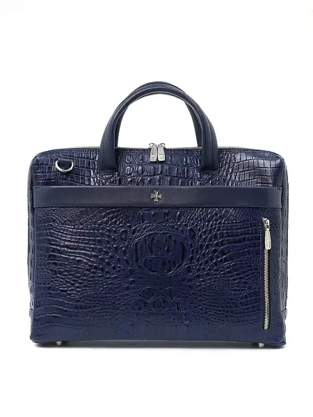 Портфель-сумка NARVIN 9752-Bambino D.Blue из натуральной кожи Vasheron, Артикул: 9752-Bambino D.Blue фото №1