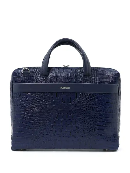 Портфель-сумка NARVIN 9752-Bambino D.Blue из натуральной кожи Vasheron, Артикул: 9752-Bambino D.Blue фото №1