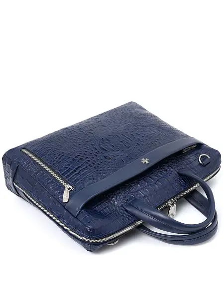 Портфель-сумка NARVIN 9752-Bambino D.Blue из натуральной кожи Vasheron, Артикул: 9752-Bambino D.Blue фото №1