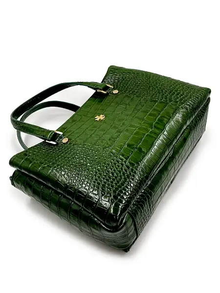 Женская сумка NARVIN из натуральной кожи 9801-Croco Green Vasheron, Артикул: 9801-Croco Green фото №1