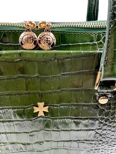 Женская сумка NARVIN из натуральной кожи 9801-Croco Green Vasheron, Артикул: 9801-Croco Green фото №1