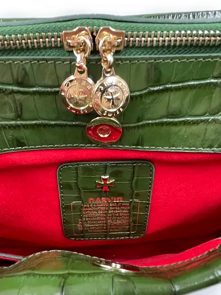Женская сумка NARVIN из натуральной кожи 9801-Croco Green Vasheron, Артикул: 9801-Croco Green фото №1