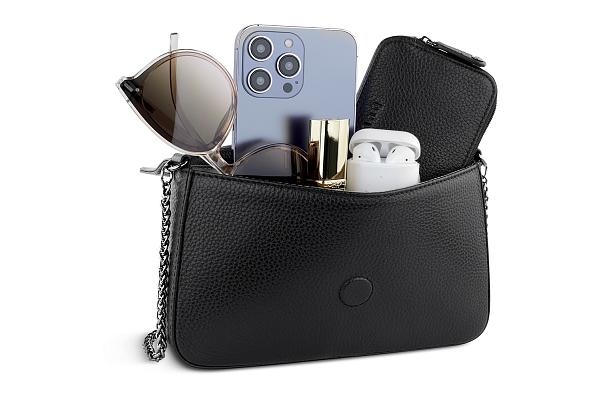 Сумка женская BUGATTI Elsa, черная, воловья кожа/полиэстер, 21,5х3х13 см 49461201 BUGATTI, Артикул: 49461201 фото №1